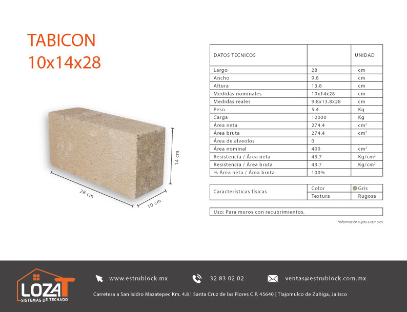 Tabicon 10x14x28 cm t101428