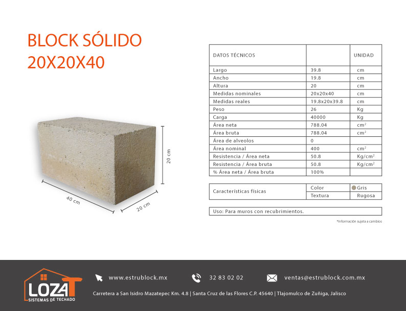 Tabicon 20x20x40 cm t202040